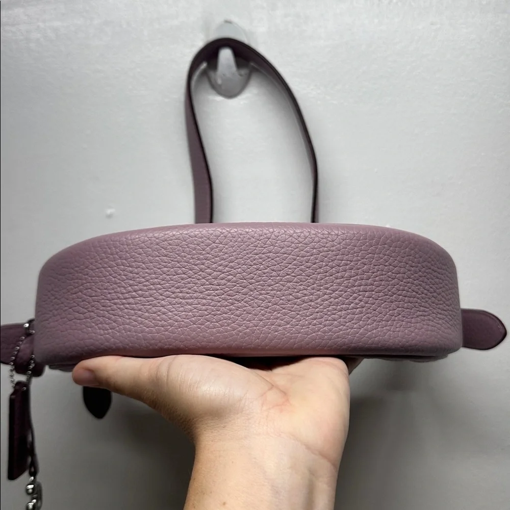Coach Luna Purse Soft Pebble Leather Shoulder Bag Faded Purple Silver CC438